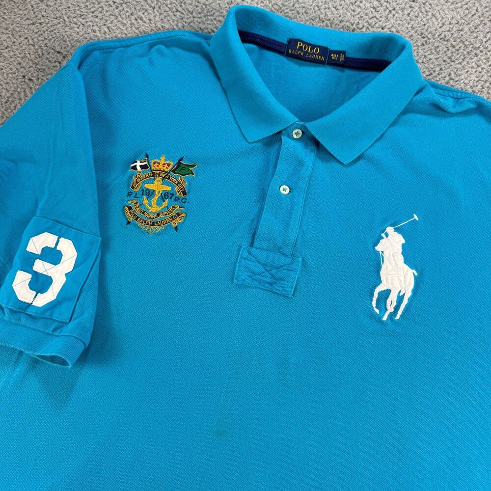 Polo Ralph Lauren Big Pony Shirt Mens 4XLT Teal Big Pony #3 New York City 1967